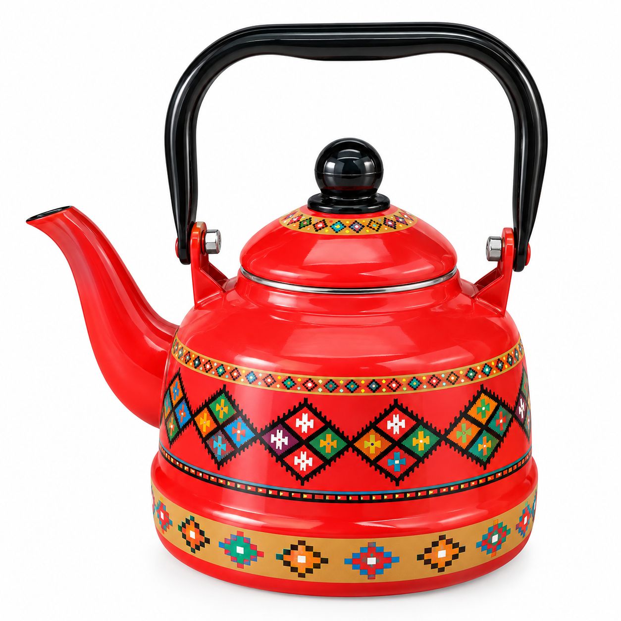کتری لعابی طرح دار